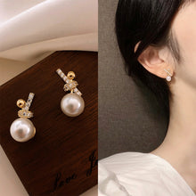Load image into Gallery viewer, Diamond Bow Earrings Fashion Imitation Pearl Stud Earring For Women Temperament Earring Exquisite Korean Style Jewelry Accessories Bride Girl Party Engagement Gifts
