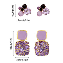 Load image into Gallery viewer, Purple Crystal Flower Earrings For Women Elegant Luxury Stud Earrings Fashion Jewelry Accessories Temperament Wedding Party Anniversary Gift