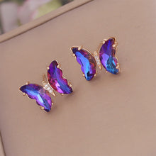 Load image into Gallery viewer, Colorful Butterfly Earrings For Women Temperament Crystal Ear Studs Korean Fashion Y2k Ear Jewelry Accessories Bride Girl Party Engagement Gifts