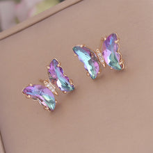 Load image into Gallery viewer, Colorful Butterfly Earrings For Women Temperament Crystal Ear Studs Korean Fashion Y2k Ear Jewelry Accessories Bride Girl Party Engagement Gifts