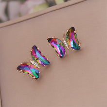 Load image into Gallery viewer, Colorful Butterfly Earrings For Women Temperament Crystal Ear Studs Korean Fashion Y2k Ear Jewelry Accessories Bride Girl Party Engagement Gifts