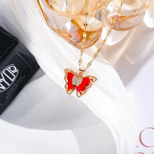 Load image into Gallery viewer, Colorful Zircon Butterfly Necklaces for Women Girls Light Luxury Crystal Pendant Female Romantic Cavicle Chain Jewelry Accessories Gifts