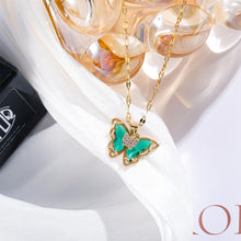 Load image into Gallery viewer, Colorful Zircon Butterfly Necklaces for Women Girls Light Luxury Crystal Pendant Female Romantic Cavicle Chain Jewelry Accessories Gifts