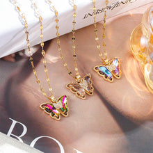 Load image into Gallery viewer, Colorful Zircon Butterfly Necklaces for Women Girls Light Luxury Crystal Pendant Female Romantic Cavicle Chain Jewelry Accessories Gifts