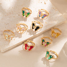 Load image into Gallery viewer, Retro Colorful Butterfly Ring For Women Diamond-Studded Fairy Rings Exquisite Temperament Jewelry Accessories Female Sweet Fashion Gifts
