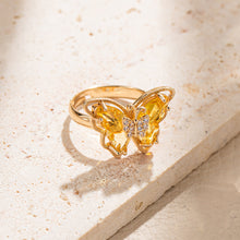 Load image into Gallery viewer, Retro Colorful Butterfly Ring For Women Diamond-Studded Fairy Rings Exquisite Temperament Jewelry Accessories Female Sweet Fashion Gifts