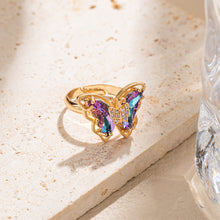 Load image into Gallery viewer, Retro Colorful Butterfly Ring For Women Diamond-Studded Fairy Rings Exquisite Temperament Jewelry Accessories Female Sweet Fashion Gifts