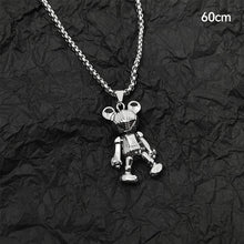 Load image into Gallery viewer, Hip Hop Bear Necklace For Men Women Titanium Steel Chains Unique Silver Color Pendant Trendy Party Jewelry Accessories