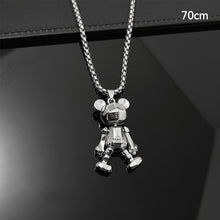 Load image into Gallery viewer, Hip Hop Bear Necklace For Men Women Titanium Steel Chains Unique Silver Color Pendant Trendy Party Jewelry Accessories