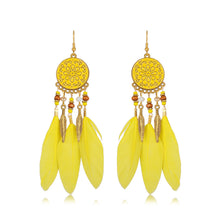 Load image into Gallery viewer, Retro Bohemian Style Earrings Long Feather Tassel Pendant Earrings For Women Boho Handmade Drop Dangle Earrings Jewelry Wedding Gifts