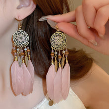 Load image into Gallery viewer, Retro Bohemian Style Earrings Long Feather Tassel Pendant Earrings For Women Boho Handmade Drop Dangle Earrings Jewelry Wedding Gifts