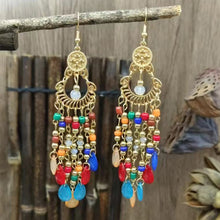 Load image into Gallery viewer, Bohemian Ethnic Style Earrings Crystal Tassel Drop Earrings For Women Boho Acrylic Long Pendant Female Fashion Party Jewelry Accessories