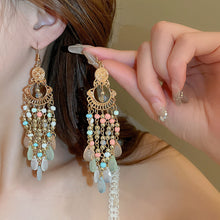 Load image into Gallery viewer, Bohemian Ethnic Style Earrings Crystal Tassel Drop Earrings For Women Boho Acrylic Long Pendant Female Fashion Party Jewelry Accessories