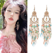 Load image into Gallery viewer, Bohemian Ethnic Style Earrings Crystal Tassel Drop Earrings For Women Boho Acrylic Long Pendant Female Fashion Party Jewelry Accessories