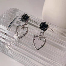 Load image into Gallery viewer, Gothic Punk Heart Earrings Hollow Thorn Rose Pendant Earrings Female Punk Charm Ear Jewelry Fashion Hip Hop Vintage Accessories