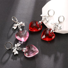 Load image into Gallery viewer, Y2K Punk Style Dangle Earrings Vintage Heart Pendant For Women Lovely Bow Knot Stud Ear Jewelry Charms Hot Girls Gifts Accessories Goth Hoop