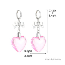 Load image into Gallery viewer, Y2K Punk Style Dangle Earrings Vintage Heart Pendant For Women Lovely Bow Knot Stud Ear Jewelry Charms Hot Girls Gifts Accessories Goth Hoop