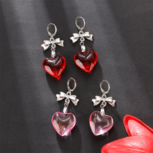 Load image into Gallery viewer, Y2K Punk Style Dangle Earrings Vintage Heart Pendant For Women Lovely Bow Knot Stud Ear Jewelry Charms Hot Girls Gifts Accessories Goth Hoop