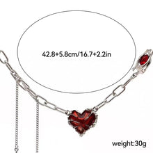 Load image into Gallery viewer, Gothic Heart Design Necklace For Women Girls Pendant Red Metal Love Short Choker Hand Bone Shape Clavicle Chain Hip Hop Accessories Aesthetic Jewelry