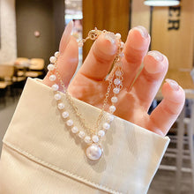 Load image into Gallery viewer, Fashion Double Layer Necklace For Women Imitation Pearl Pendant Choker Light Luxury Design Clavicle Chain Temperament Jewelry Accessories Gift