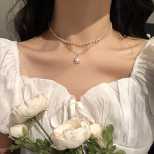 Load image into Gallery viewer, Fashion Double Layer Necklace For Women Imitation Pearl Pendant Choker Light Luxury Design Clavicle Chain Temperament Jewelry Accessories Gift
