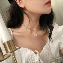 Load image into Gallery viewer, Fashion Double Layer Necklace For Women Imitation Pearl Pendant Choker Light Luxury Design Clavicle Chain Temperament Jewelry Accessories Gift