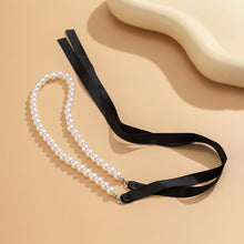 Load image into Gallery viewer, Fashion Imitation Pearl Choker Necklace For Woman Adjustable Bow Tie Lace Up Velvet Chain Romantic Female Elegant Banquet Jewelry Accessories