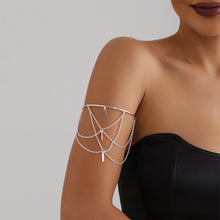 Load image into Gallery viewer, Fashion Open Upper Arm Bracelet Multi Layer Tassel Pendant Armband for Women Sexy Long Chain Arm Cuff Bangles Body Jewelry Gift