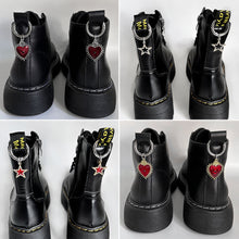 Load image into Gallery viewer, Gothic Hearts Pendant Martin Boots Shoes Buckles For Women Men Decoration Metal Snap Hook Shoes Dark Wind Accessories Party Jewelry