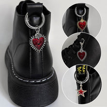 Load image into Gallery viewer, Gothic Hearts Pendant Martin Boots Shoes Buckles For Women Men Decoration Metal Snap Hook Shoes Dark Wind Accessories Party Jewelry