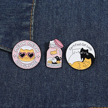 Load image into Gallery viewer, Cartoon Cat Enamel Pin Metal Cute Animals Badge Lapel Clothes Brooch for Lapel Backpack Badge Lovely Animal Jewelry Gifts