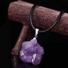 Load image into Gallery viewer, Natural Amethyst Stone Necklace Crystal Reiki Healing Gemstone Pendant Quartz For Men Women Charms Mineral Jewelry Diy Gift