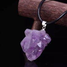 Load image into Gallery viewer, Natural Amethyst Stone Necklace Crystal Reiki Healing Gemstone Pendant Quartz For Men Women Charms Mineral Jewelry Diy Gift