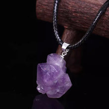 Load image into Gallery viewer, Natural Amethyst Stone Necklace Crystal Reiki Healing Gemstone Pendant Quartz For Men Women Charms Mineral Jewelry Diy Gift