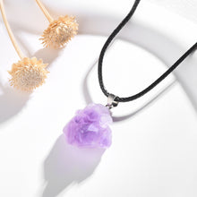 Load image into Gallery viewer, Natural Amethyst Stone Necklace Crystal Reiki Healing Gemstone Pendant Quartz For Men Women Charms Mineral Jewelry Diy Gift