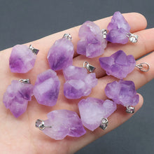 Load image into Gallery viewer, Natural Amethyst Stone Necklace Crystal Reiki Healing Gemstone Pendant Quartz For Men Women Charms Mineral Jewelry Diy Gift