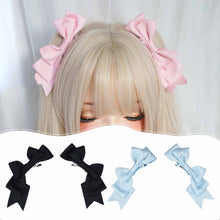 Load image into Gallery viewer, Handmade Big Bow Hair Clip Sweet Cool Girl Hairpin Japanese Double Ponytail Headwear Lolita Cosplay Headdress Jk Uniform Hair Accessory