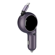 Load image into Gallery viewer, 1PC 60W Dual Quick Charge Car Charger With 80CM Retractable Cable Car Cigarette Lighter