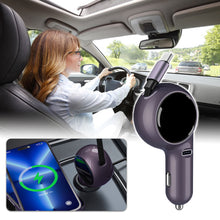 Load image into Gallery viewer, 1PC 60W Dual Quick Charge Car Charger With 80CM Retractable Cable Car Cigarette Lighter