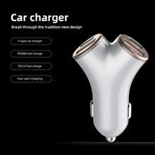 Load image into Gallery viewer, 78W Y-Type Car Charger PD30W QC3.0 Four-Port Quick Charge Mobile Phone Charger For 12-24V Car