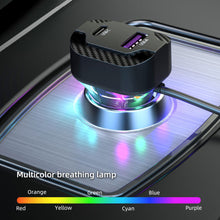 Load image into Gallery viewer, PD 30W Fast Car Charger With Spring Wire Atmosphere Light Cigarette Lighter Converter 3 Output For 12V-24V Cars