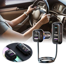 Load image into Gallery viewer, PD 30W Car Charger Front And Rear Universal With 1.5M Extension Cable 5-Port Output Cigarette Lighter Converter