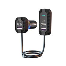 Load image into Gallery viewer, PD 30W Car Charger Front And Rear Universal With 1.5M Extension Cable 5-Port Output Cigarette Lighter Converter