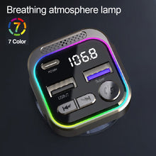 Load image into Gallery viewer, PD 30W Quick Car Charger With Atmosphere Light MP3 Bluetooth USB Flash Disk Player FM Transmitter
