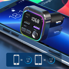 Load image into Gallery viewer, PD 30W Quick Car Charger With Atmosphere Light MP3 Bluetooth USB Flash Disk Player FM Transmitter