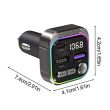 Load image into Gallery viewer, PD 30W Quick Car Charger With Atmosphere Light MP3 Bluetooth USB Flash Disk Player FM Transmitter