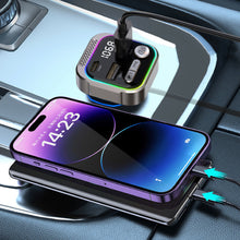 Load image into Gallery viewer, PD 30W Quick Car Charger With Atmosphere Light MP3 Bluetooth USB Flash Disk Player FM Transmitter