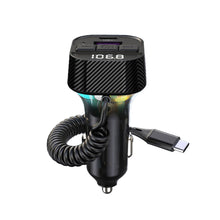 Load image into Gallery viewer, PD 30W Quick Charge Car Bluetooth Charger With Spring Wire Atmosphere Light FM USB Flash Disk Player