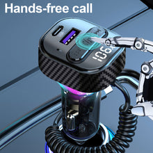 Load image into Gallery viewer, PD 30W Quick Charge Car Bluetooth Charger With Spring Wire Atmosphere Light FM USB Flash Disk Player