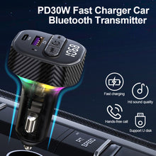Load image into Gallery viewer, PD 30W Car Charger With Ambient Light Bluetooth Player With USB Flash Disk Reading Function FM Transmitter